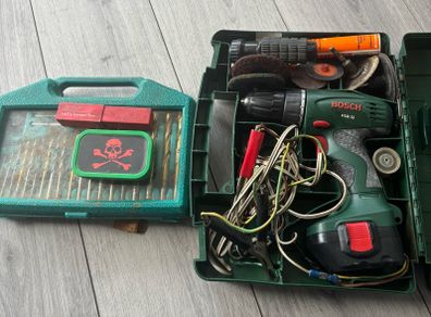 Bosch Modified Impact drill modified to use on a 12v car battery and 100 impact drill bits