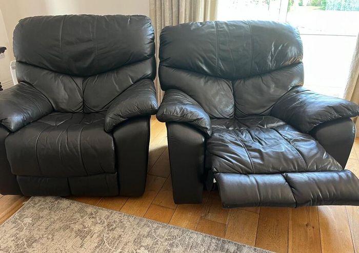 Sofa Dark Brown Leather 3 piece