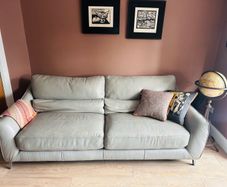 Ez Living Silver grey leather 3 seater/armchair