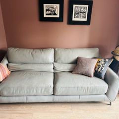 Ez Living Silver grey leather 3 seater/armchair