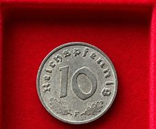 Germany 1944 F, 10 Reichspfennig WWII Coin
