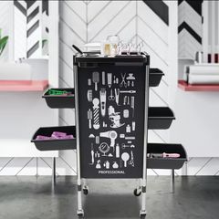 Professional Hairdressing Salon Trolley  5 Drawer Rolling Cart with Accessories