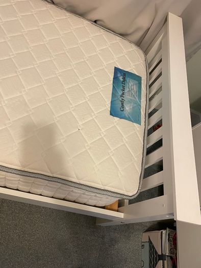 Single bed and mattress