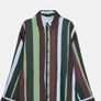 Fab Zara Green & Brown Satin Stripe Shirt  Size XL runs big UK 14 Image 5