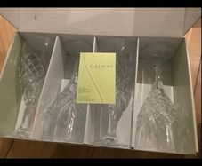 four wine glasses Galway crystal
