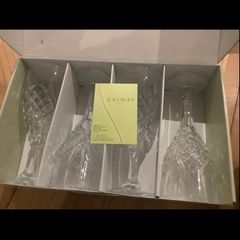 four wine glasses Galway crystal