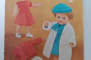 Knitting Pattern - 12 &amp; 14 inch Doll Clothes - Sirdar 7750