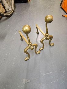 antique brass fire dogs