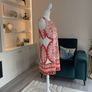 Ladies White Midi Dress with a Multicoloured print by London Times Image 7