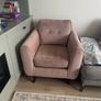 Pink velvet armchair Image 2