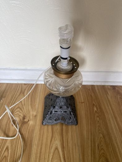 A converted Victorian oil lamp