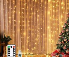 FREE EXPRESS SHIPPING LED Window Curtain Fairy Twinkle Lights, 3mx3m 300leds USB Operated 8 Modes Icicle String Lights with Remote & Timer for Indoor Xmas Party Home Garden Decoration