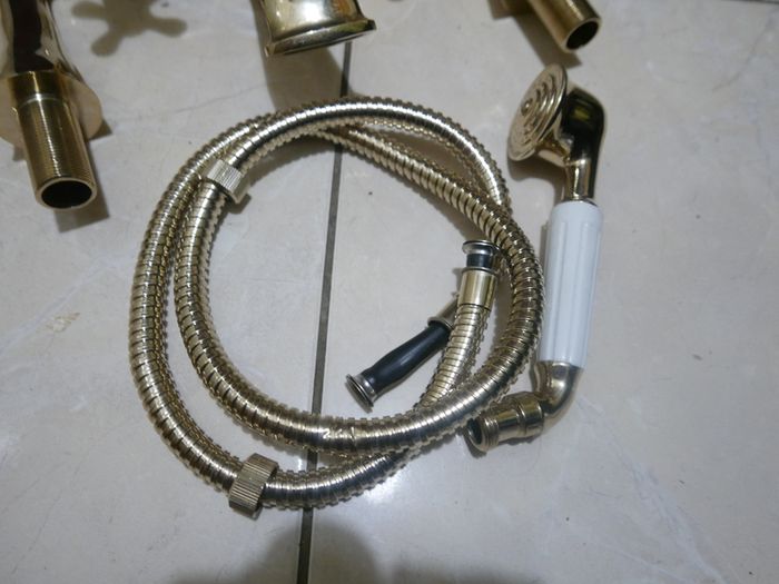 Vintage Retro Antique Plated Brass Bathroom Clawfoot Bath Tub Hand Shower taps Basin & Bath Shower Mixer (never used)
