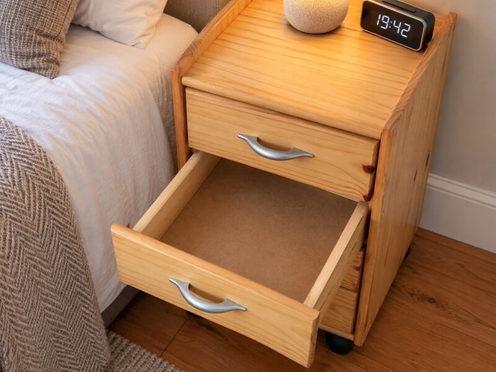 Solid Pine 4-Drawer Storage Unit on Wheels