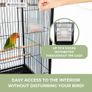 Pets, Bird Cage, , Transport Wheels, Brakes, Top Opening, Removable Tray, 8 Doors, Large Size, 95 x 43 x 61.5 cm, Feeders, Drinks, Rest Hangers Image 7