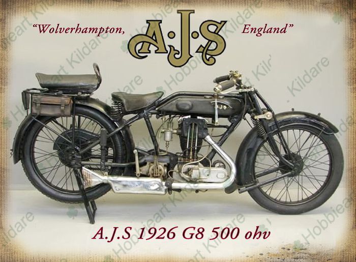 A J S motorcycle tin metal sign AJS classic bike sign