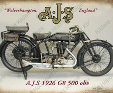 A J S motorcycle tin metal sign AJS classic bike sign