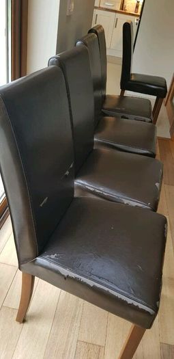 Brown Leather dining room chairs
