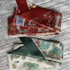 Longchamp Silk Scarf / Twilly x 2