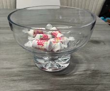 Glass Pedestal Bowl With Decorative Air Bubble  17cm x 12cm