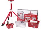 Hightower Tripod Painting System is a Height Adjustable & Mobile Tripod with Roller Paint Bucket