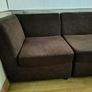 4 Seater L Corner Sofa Brown Fabric couch Image 9