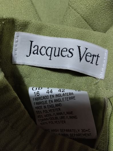 Jacques Vert Designer 3 Piece Outfit, part wool Jacket, Skirt and Blouse set