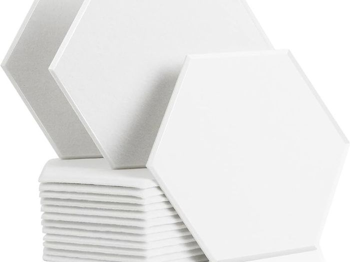 NEW SALE | High Density Hexagon Acoustic Panels,Acoustic Foam Panels 30 x 26 x1 cm Beveled Edge Tiles Sound Proof