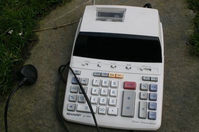 Sharp EL1607P 12 DIGIT Printing Calculator Mains Powered