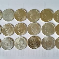 Lot A of 6 ,Eisenhower 40% Silver Dollars