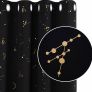 Eyelet Curtains, Blackout Curtains, Gold Constellation Printed Curtains Thermal Insulated Curtains for Bedroom (MULTIPLE COLOURS/SIZES) Image 2