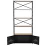 Bookcase Solid Firwood and Steel 80x32.5x180 cm Image 8