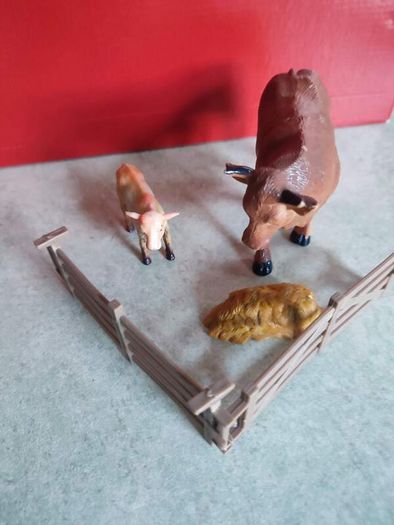 Vintage Toy Farm Playset of 2 cows Plastic Animals