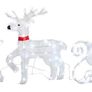120 LED Plush Reindeer with Sleigh Christmas Decoration Indoor Outdoor Timer Lights Image 2