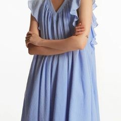 COS  Ruffled Cap-Sleeve Dress
