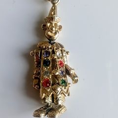 Vintage 9ct gold articulated clown pendant 6.24g