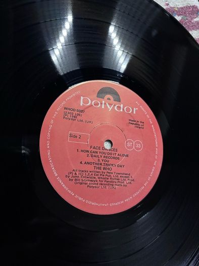 The Who vinyl lp. Irish pressing