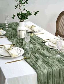 Sage green tablecloth