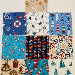 Quilting Fabric Squares- Nautical