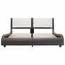 Bed Frame with LED Grey and White Faux Leather 135x190 cm Image 4