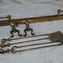 Brass fire fender plus fire dogs & fire irons Image 5