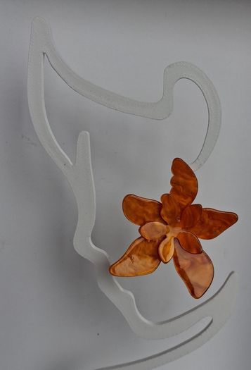 Marbled Orange 3D Tiger Lily Resin Earrings