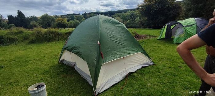 Green & Cream Dome Camping Tent
