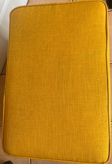 Ikea Strandmon footstool mustard yellow