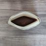 Vintage Triangular Glass Vase Brown 1950,s Hand Blown Image 4