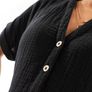 New Look button smock mini dress in black  , size 6 Image 2