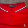 Polo Ralph Lauren Men's L Polo Shirt Red White Tipped Big Sleeve Logo Custom Fit Image 3