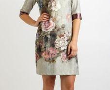 Irish Designer Fee G - Faux Leather Collar Floral Dress - Mint - UK 8 - BNWT RRP 229