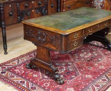 Victorian Oak Library / Writing Table