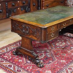 Victorian Oak Library / Writing Table
